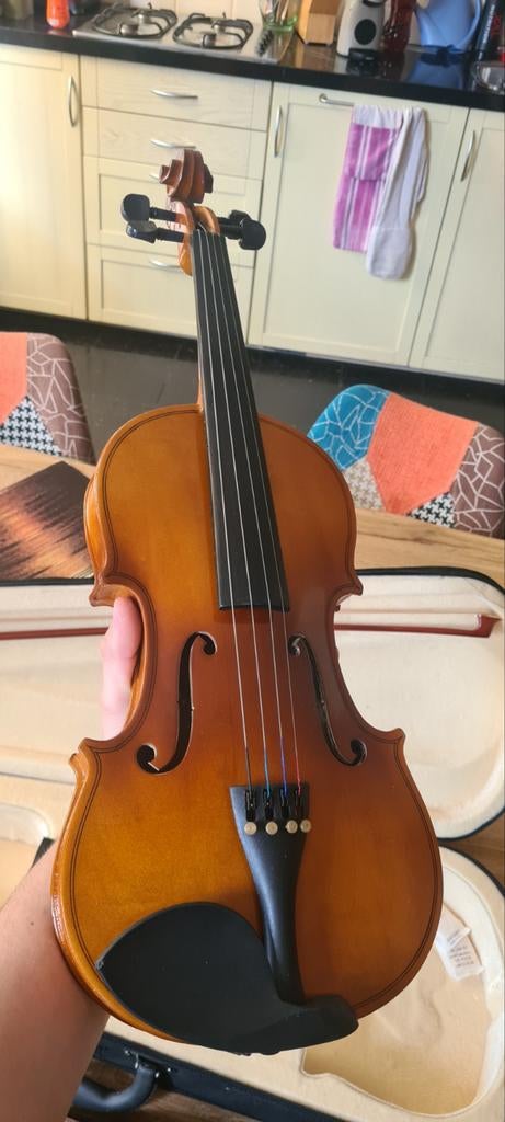 Mooie viool met koffer en strijkstok - Zo goed als nieuw, Viool, Ophalen of Verzenden, Zo goed als nieuw, 4/4-viool