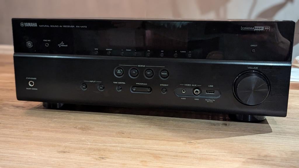 Yamaha RX-V473 AV-receiver met afstandsbediening, Yamaha, Ophalen of Verzenden, Zo goed als nieuw, 60 tot 120 watt