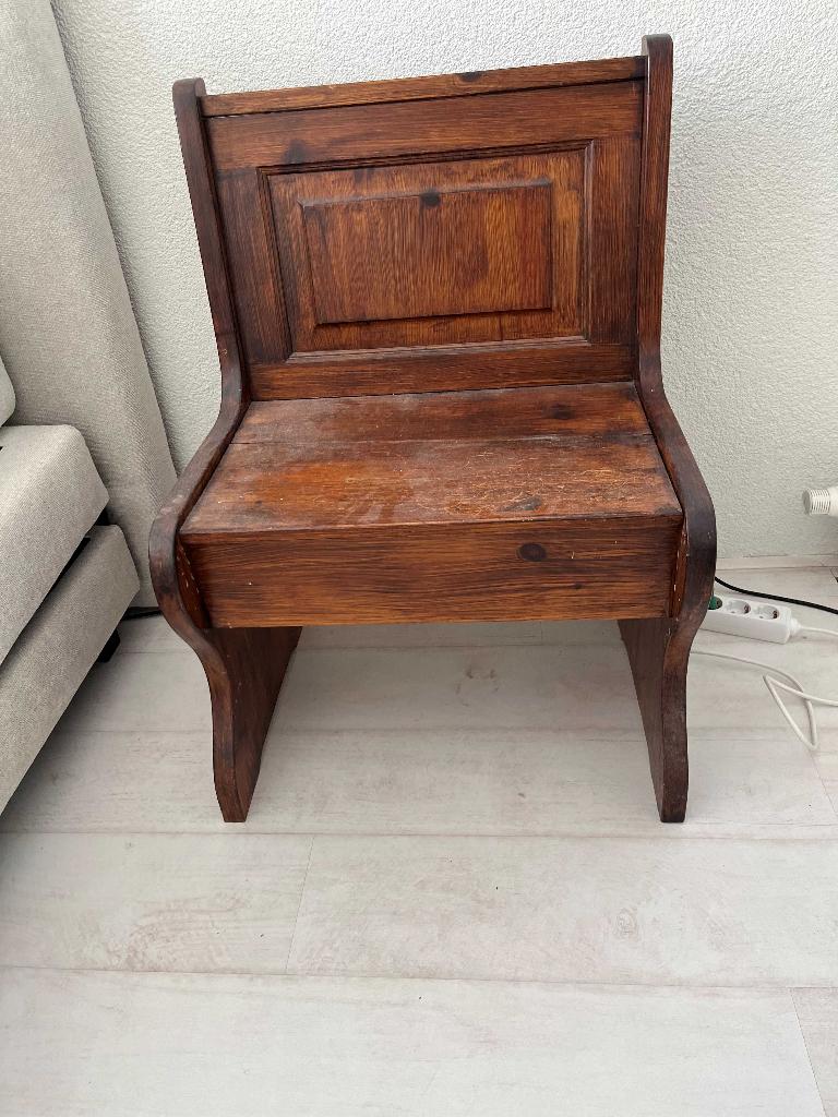 antiek houten bankje met klep zitting, Antiek en Kunst, Antiek | Meubels | Stoelen en Banken, Ophalen
