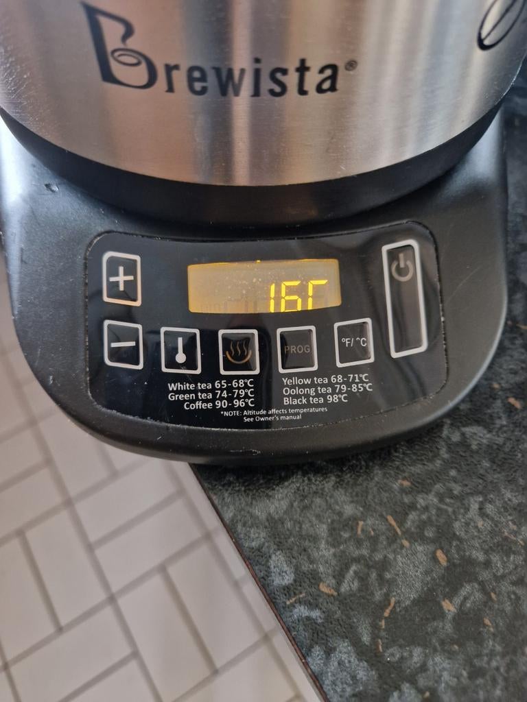 Brewista waterkoker met temperatuurregeling, Witgoed en Apparatuur, 1 tot 2 liter, Ophalen of Verzenden, Gebruikt, Rvs