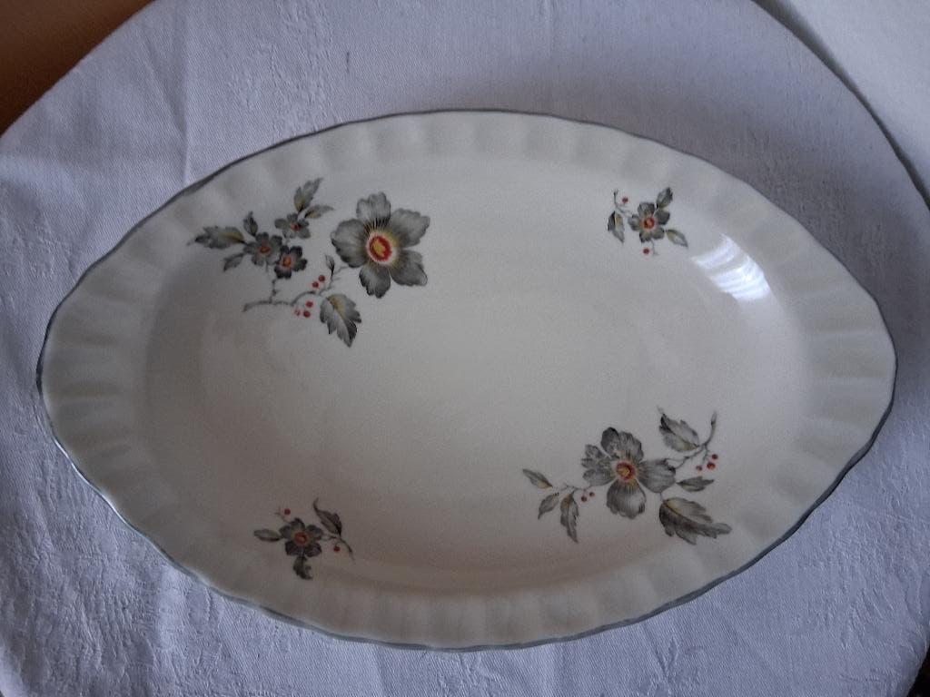 MOSA vleesschaaltjes grijs lila rose bloemen *eureka*, Antiek en Kunst, Ophalen of Verzenden