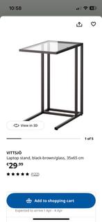 IKEA VITTSJÖ Laptopstandaard, zwartbruin/glas, Ophalen, Zo goed als nieuw
