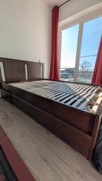 Bed frame 140x200, Ophalen, Eenpersoons, Bruin, 140 cm