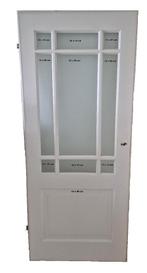 Hardhouten opdekdeur rechtsdraaiend, Doe-het-zelf en Verbouw, Deuren en Horren, Ophalen, Gebruikt, 80 tot 100 cm, Binnendeur