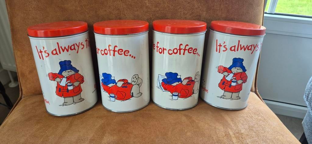 Vintage Douwe Egberts Paddington blikken - nette staat, Verzamelen, Blikken, Ophalen, Gebruikt, Koffie, Douwe Egberts