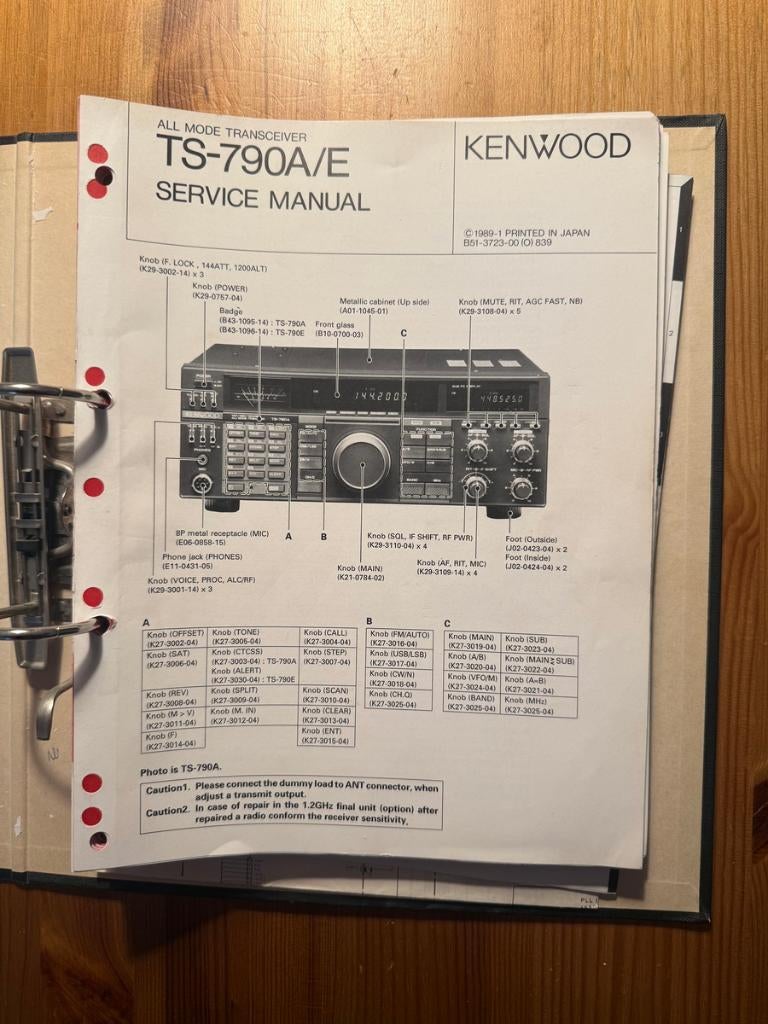 Servicedoc Kenwood TS790 , origineel, Telecommunicatie, Zenders en Ontvangers, Ophalen of Verzenden, Gebruikt, Zender en Ontvanger