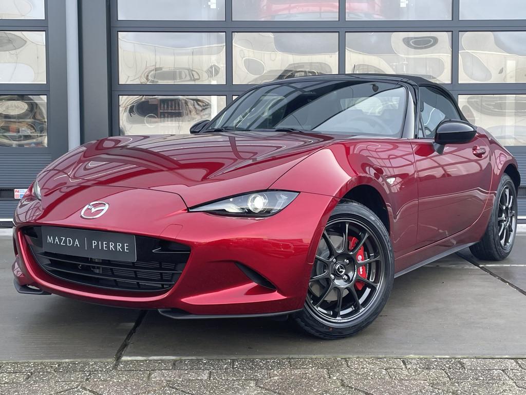 Mazda MX-5 1.5 SkyActiv-G 132 Homura | RECARO STOELEN | NAVI, Auto's, Mazda, Achterwielaandrijving, Zwart, 4 cilinders, Cabriolet