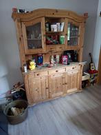 Buffetkast hout met glazen deuren, Ophalen, Gebruikt, 150 tot 200 cm, 150 tot 200 cm