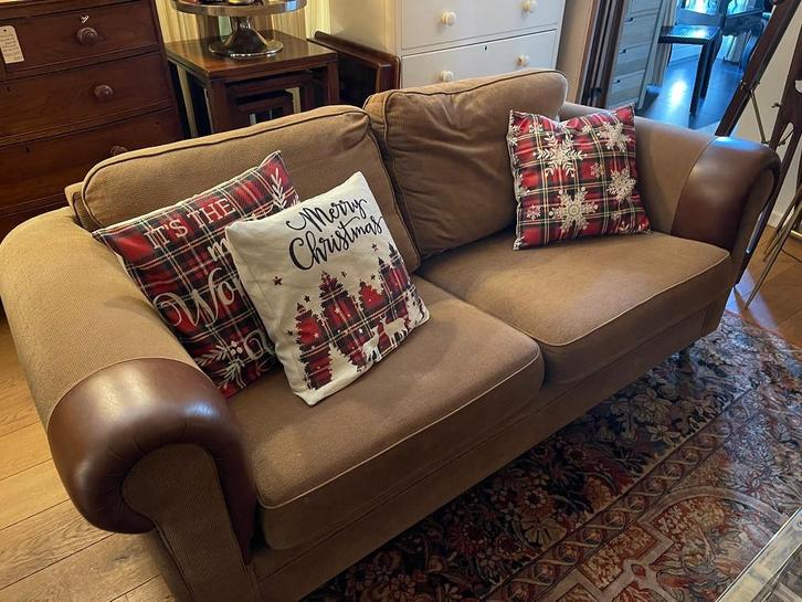 2x DURE Stoffen BANKSTEL 2,5 zits BANKEN ZETELS, Huis en Inrichting, Zitzakken, Gebruikt, Overige typen, Bruin, Ophalen