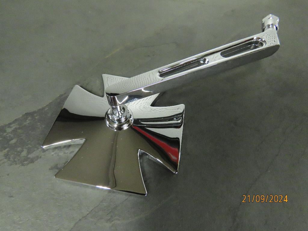 Iron Cross Spiegel links Gothic Spiegel Chopper Custom, Ophalen of Verzenden, Zo goed als nieuw, Highway Hawk
