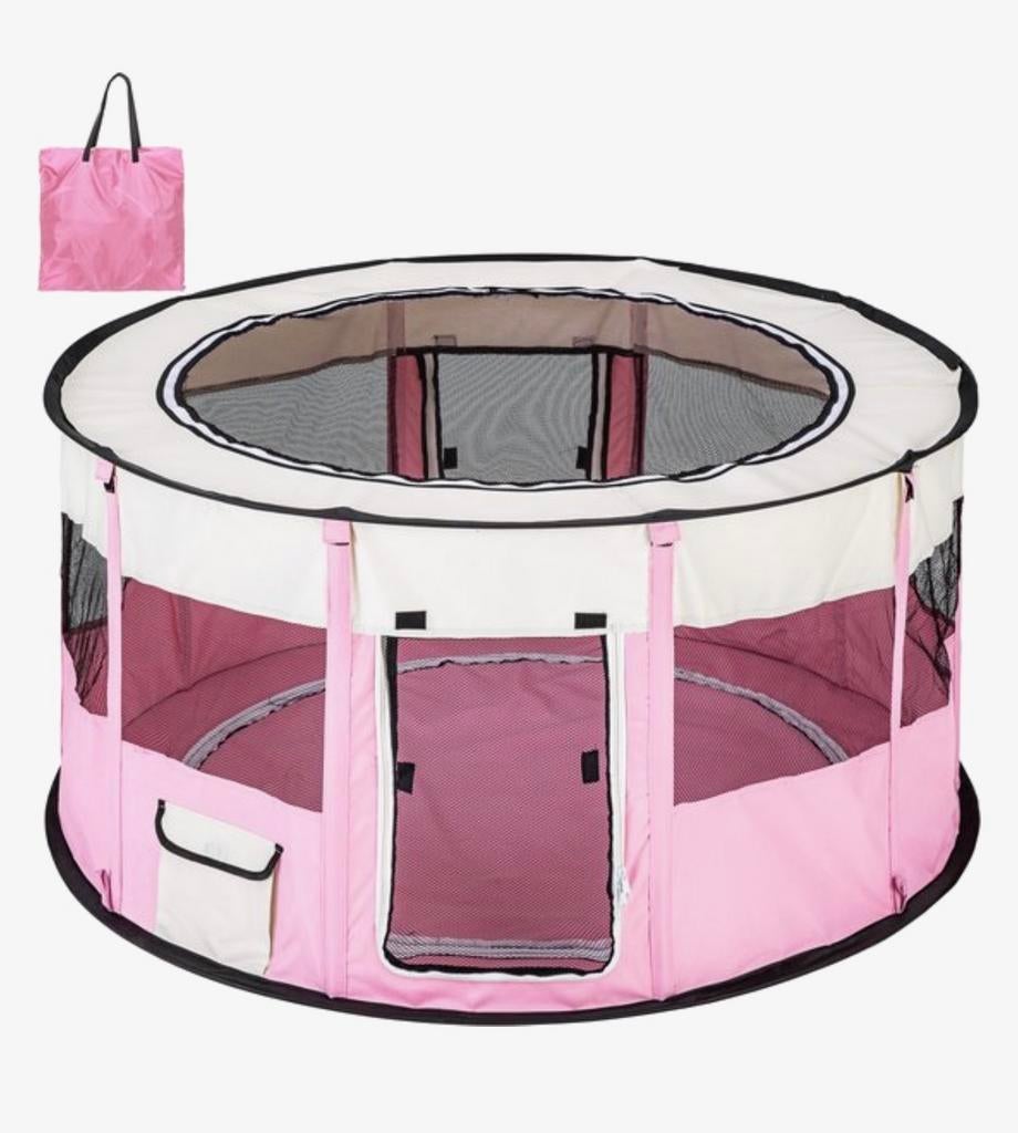 Tectake puppyren carola pink, Dieren en Toebehoren, Ophalen, Zo goed als nieuw