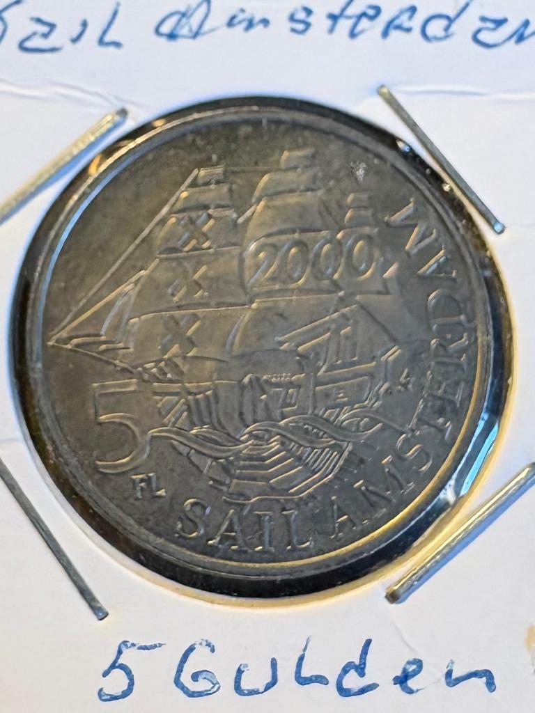 5 Gulden 2000 sail, Postzegels en Munten, Penningen en Medailles, Ophalen of Verzenden, Overige materialen, Nederland