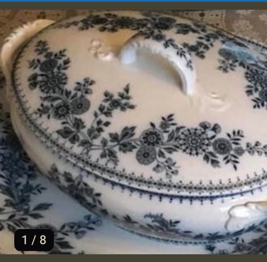 Antieke Soepterrine Société Céramique Maastricht 'Bruges', Antiek en Kunst, Ophalen of Verzenden
