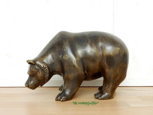 185*Bronzen Grizly beer (Boven €75 geen verzendkosten), Tuin en Terras, Ophalen of Verzenden, Nieuw, Overige materialen, Dierenbeeld