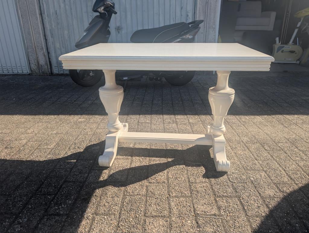Te koop – Landelijke kloostertafel – wit hout – goede staat, Huis en Inrichting, Tafels | Eettafels, 100 tot 150 cm, Vier personen