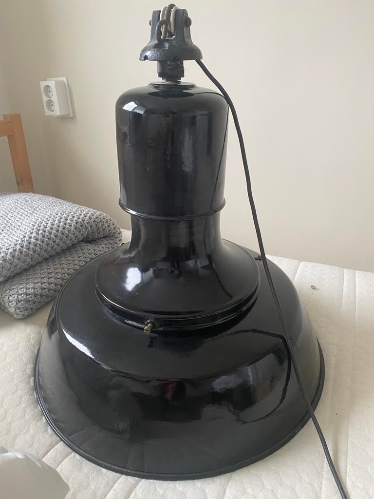 Vintage emaille lamp, Antiek en Kunst, Ophalen of Verzenden