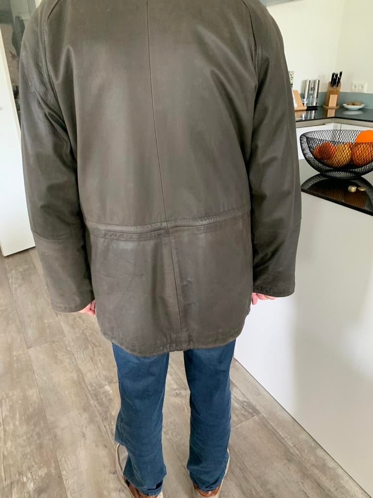 Leren jack., Ophalen, Zo goed als nieuw, Maat 48/50 (M), Groen