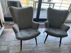 2 Leenbakker fauteuils - Grijs gemêleerd, zo goed als nieuw, Huis en Inrichting, Stoelen, Ophalen, Gebruikt, Twee, Stof
