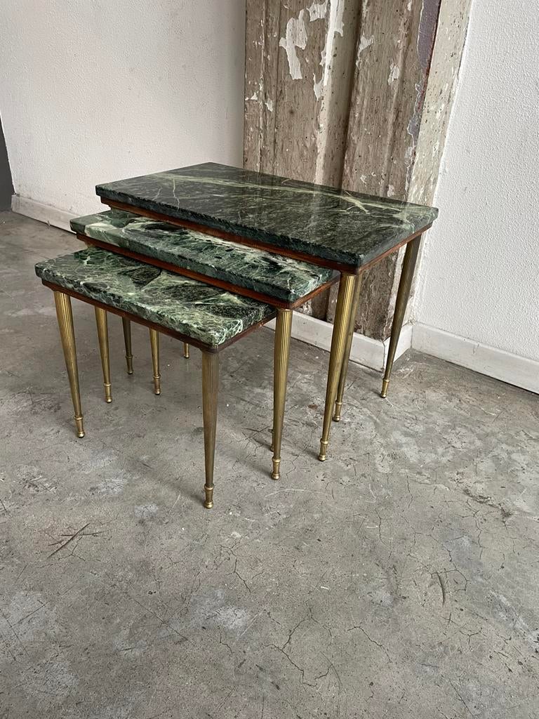 Marmeren tafeltjes groen vintage jaren 60, Ophalen