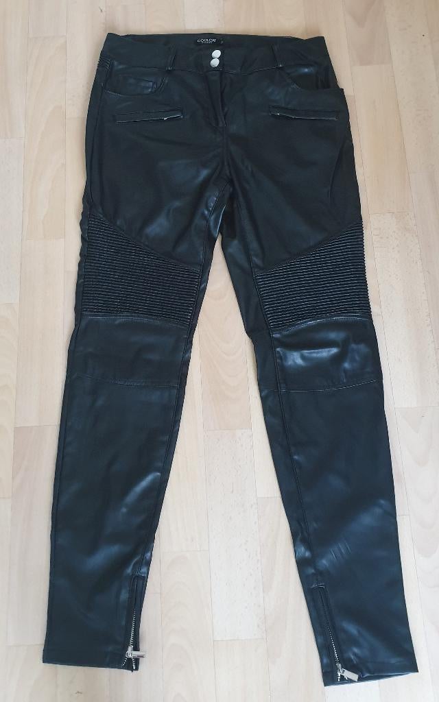 Stoere Coolcat stretch PU leder maat L broek/legging NIEUW, Verzenden, Nieuw, Zwart, Lang