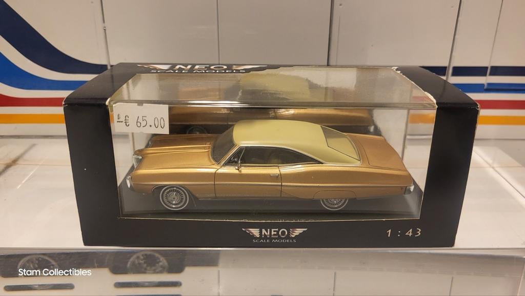 Neo Scale Models Pontiac Bonneville HT Coupe Gold Metallic, Hobby en Vrije tijd, Modelauto's | 1:43, Overige merken, Auto, Ophalen of Verzenden