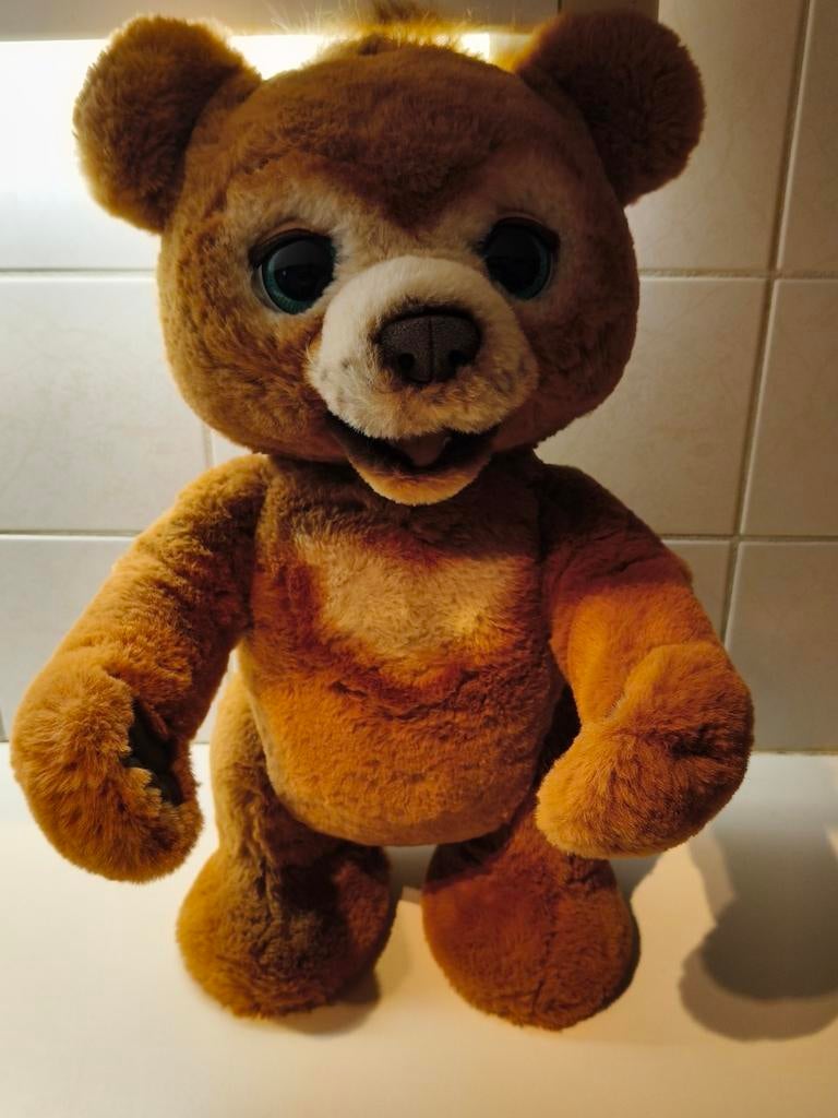 Interactieve knuffelbeer - FurReal Friends Cubby uit 2018, Overige merken, Beer, Ophalen of Verzenden, Zo goed als nieuw