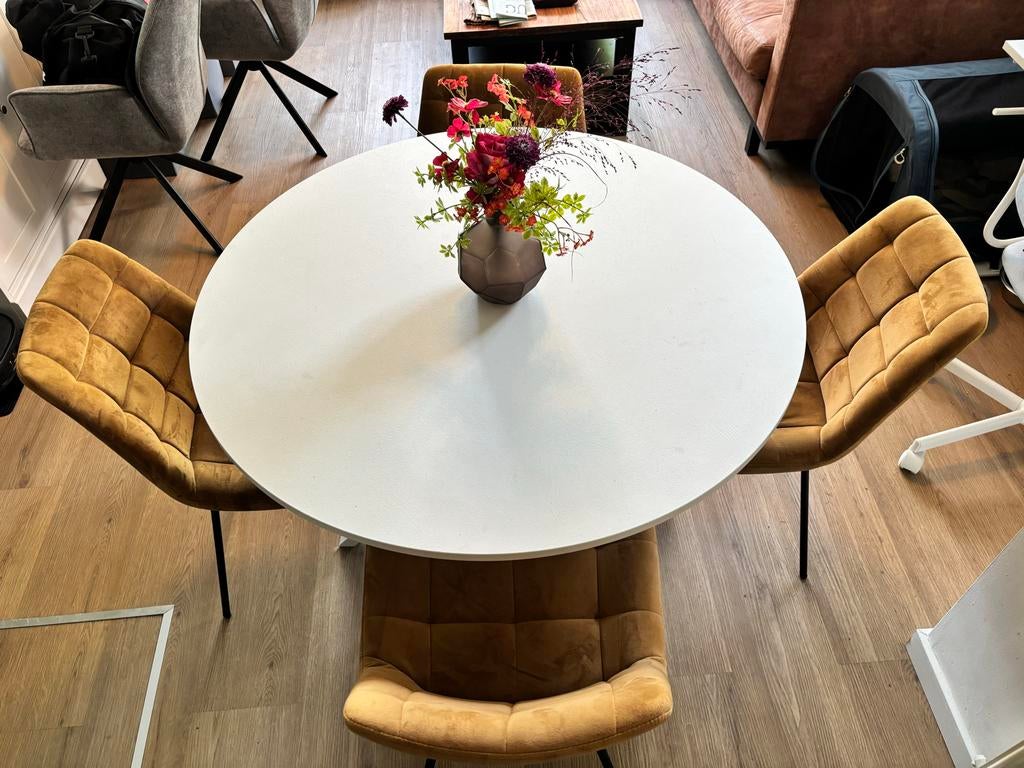4 stoelen cognac xenon, Ophalen, Gebruikt, Bruin, Vier