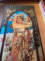 2 originele Art Nouveau wandspiegels van Alphonse Mucha, Ophalen, Rechthoekig, Minder dan 50 cm, Minder dan 100 cm