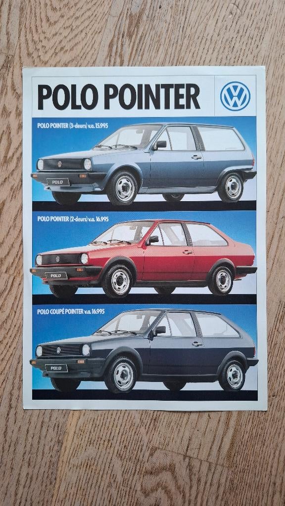Volkswagen Polo Pointer leaflet 1985, Boeken, Auto's | Folders en Tijdschriften, Gelezen, Volkswagen, Ophalen of Verzenden