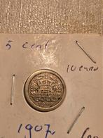 Zeldzame Nederlandse 5 cent munt uit 1907, Zilver, Ophalen of Verzenden, Koningin Wilhelmina, Losse munt