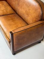 Schapenleren bank Art Deco leder, Ophalen of Verzenden