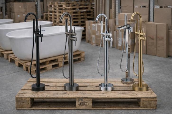 Laatste stuks vrijstaande kranen gun metal chroom. V.a 95,-, Huis en Inrichting, Woonaccessoires | Overige, Nieuw, Ophalen of Verzenden