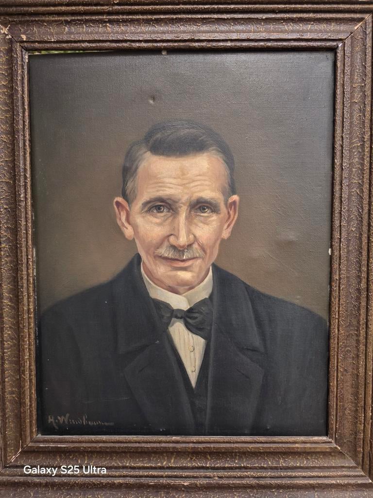 Paartje van de schilder H Windhausen, Antiek en Kunst, Kunst | Schilderijen | Klassiek, Ophalen of Verzenden