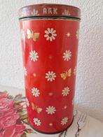 Vintage rood beschuit bus met Madeliefjes en Vlinders - ARK, Antiek en Kunst, Ophalen of Verzenden