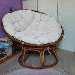 Rotan lounge stoel met kussen, Huis en Inrichting, Ophalen, Zo goed als nieuw, Bruin, Eén