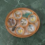 Vintage dienblad + onderzetters vlinders, Ophalen of Verzenden