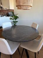 Ronde eettafel IKEA MARIEDAMM 105cm – marmerlook, Ophalen, Rond, Zo goed als nieuw, Vier personen