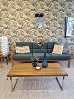 Vintage salontafel hout chroom 70s, Ophalen, Huis en Inrichting