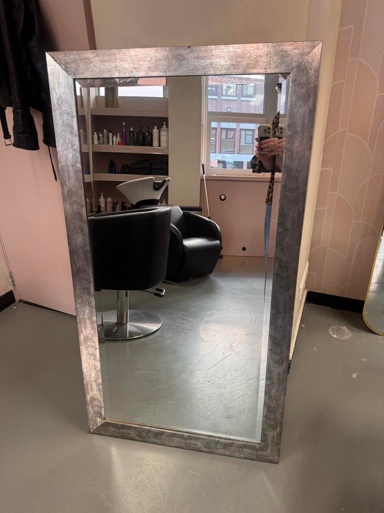 3 grote Zilvere lijst spiegels te KOOP, Ophalen, Minder dan 50 cm, Zo goed als nieuw, Minder dan 100 cm