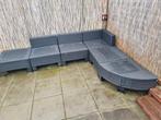 6-delige loungeset - Zwart PE Rattan, Tuin en Terras, Tuinsets en Loungesets, Ophalen, Gebruikt, 6 zitplaatsen, Loungeset