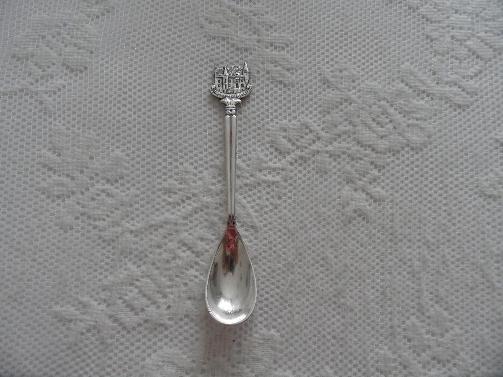 verzilverd posthoorn lepeltje kasteel Valkenburg, Antiek en Kunst, Antiek | Bestek, Ophalen of Verzenden