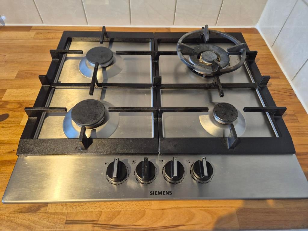 Siemens inbouw gas kookplaat, Witgoed en Apparatuur, Kookplaten, Gebruikt, Inbouw, Gas, 4 kookzones, Ophalen