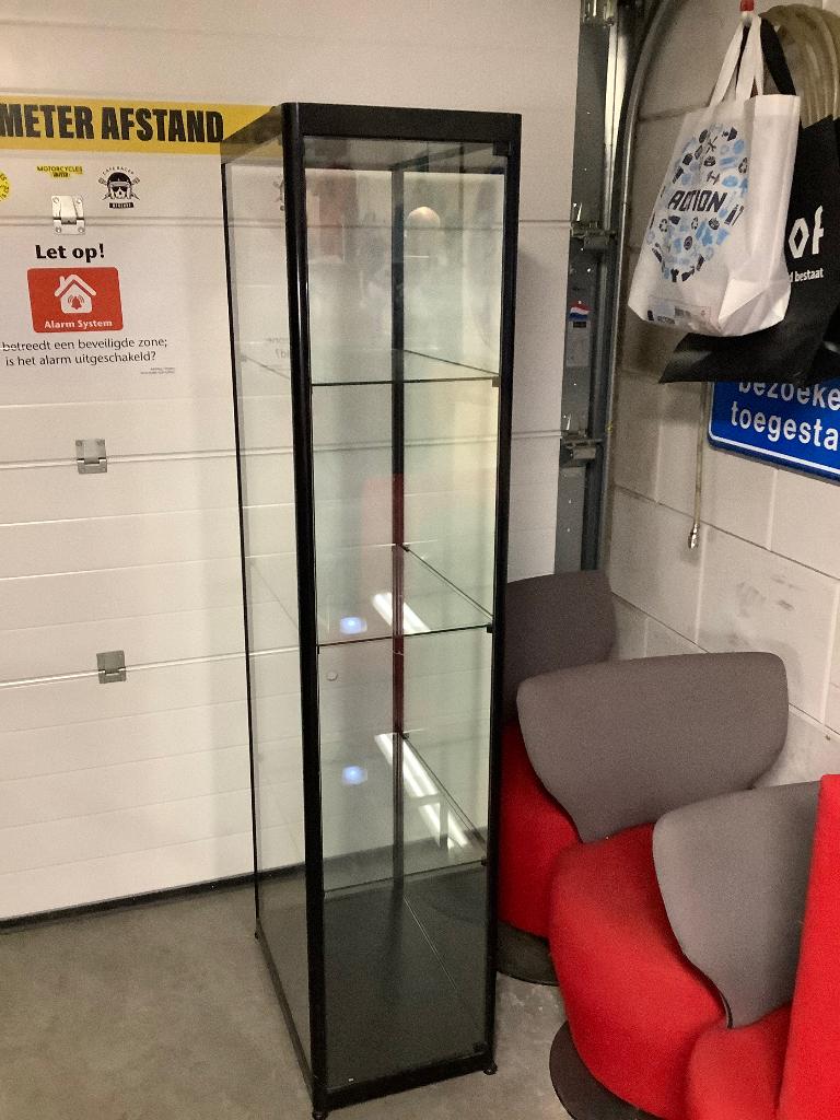 Vitrinekast  aluminium professioneel 60x40 x180 3 glasplaten, Ophalen, 50 tot 100 cm, Glas, Modern