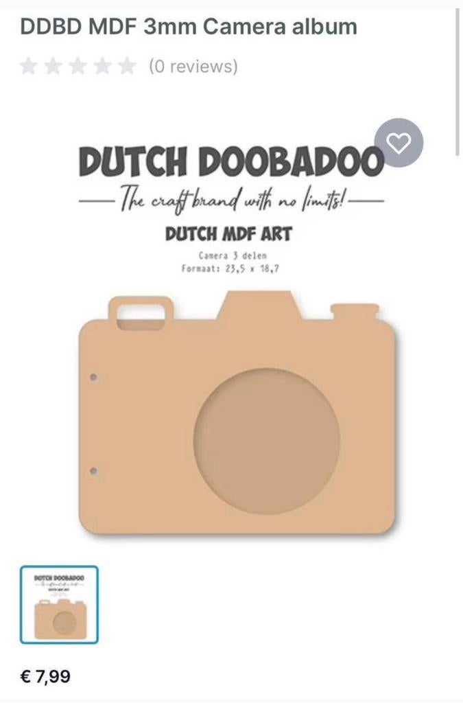 DDBD mdf camera, Hobby en Vrije tijd, Scrapbooking, Ophalen of Verzenden, Zo goed als nieuw, Frame of Mal
