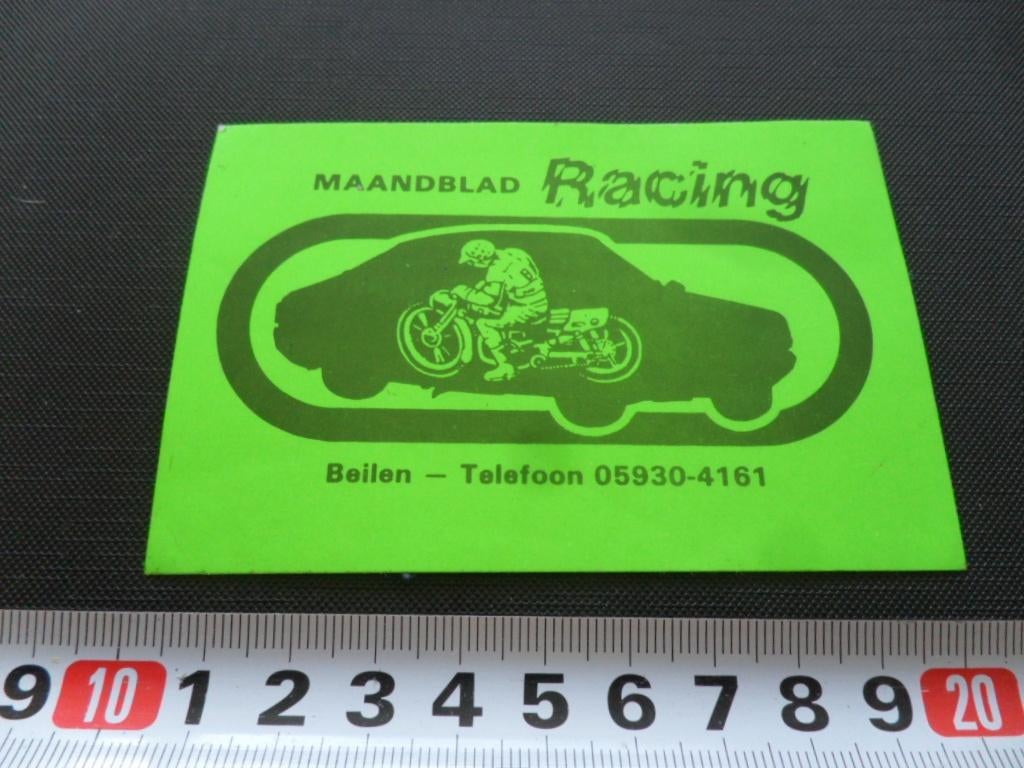sticker beilen maandblad RACING auto motor, Ophalen, Zo goed als nieuw