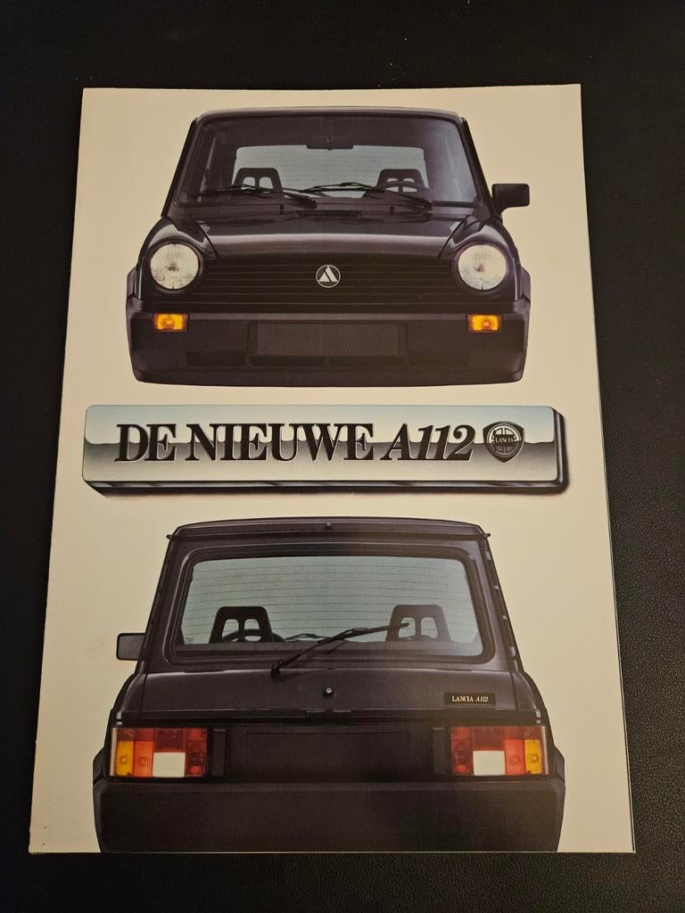 Brochure Lancia A112 incl Abarth, Ophalen of Verzenden, Zo goed als nieuw, Overige merken