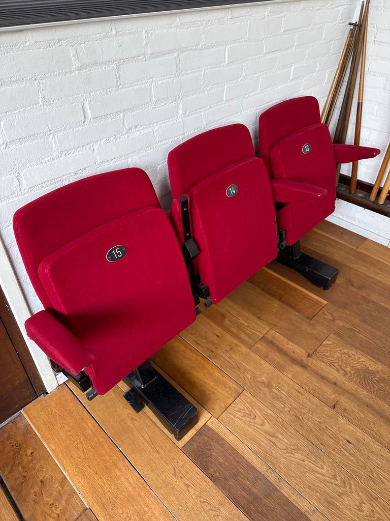 Theater bioscoop stoeltjes 3, Ophalen, Gebruikt, Drie, Stof
