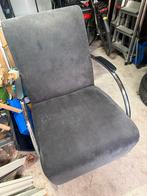 Comfortabele grijze stoel met chromen frame, Gebruikt, Ophalen of Verzenden, Metaal, Eén