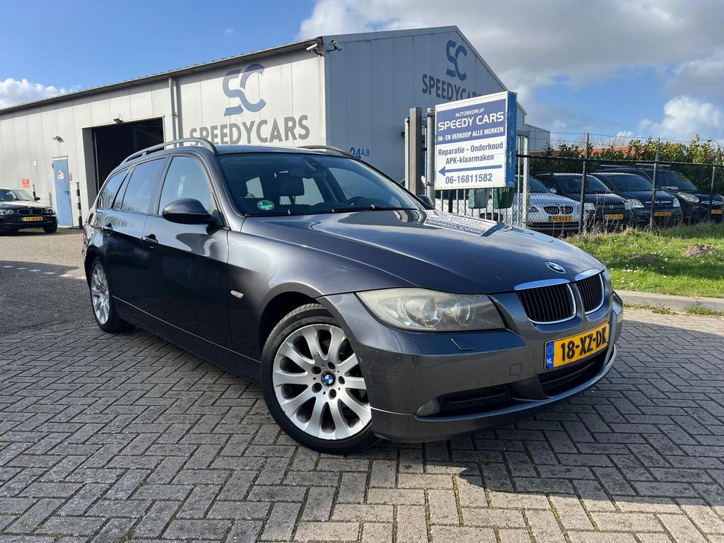 BMW 3-Serie 2.0 318d Touring 2007 Leer Cruise, Auto's, BMW, Achterwielaandrijving, 1995 cc, Zwart, 4 cilinders