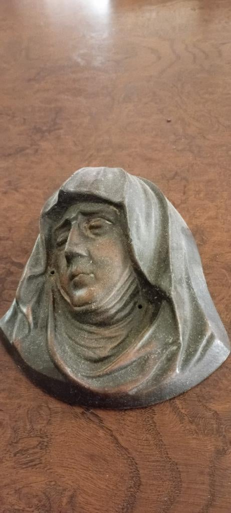 Antieke Bronzen Plaquette: Treurende Vrouw, Ophalen